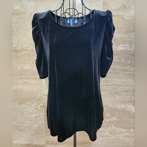 CeCe Elegant Black Velvet Top